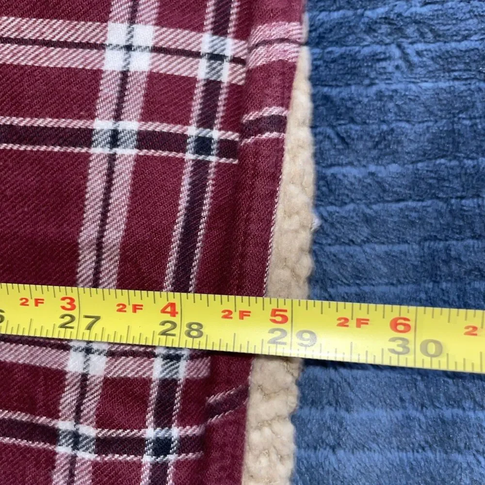 Cold Storage Sherpa Lined Flannel Jacket XL Fleece Lined Cotton Plaid